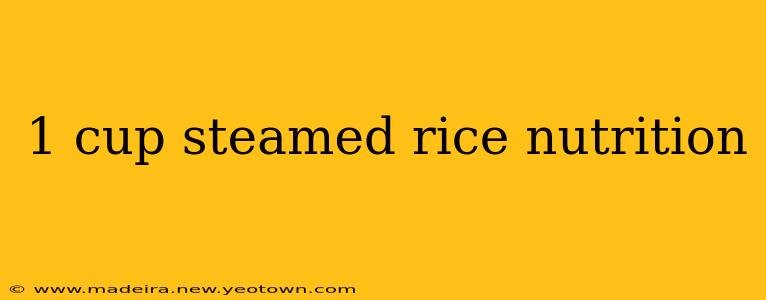 1 cup steamed rice nutrition
