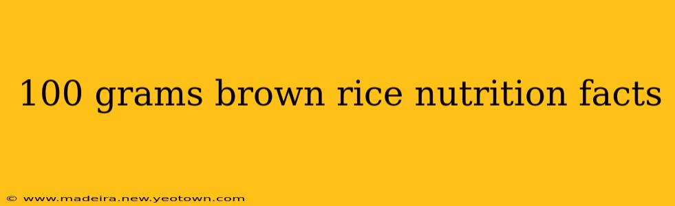 100 grams brown rice nutrition facts