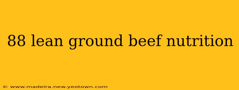 88 lean ground beef nutrition