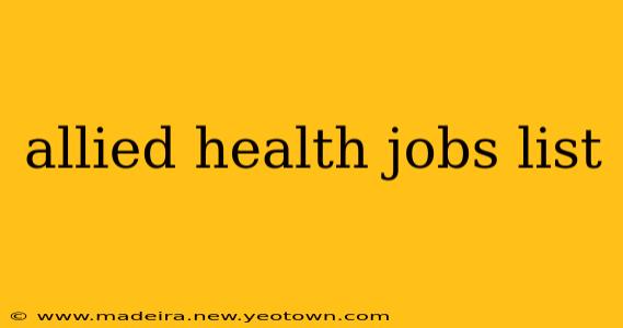 allied health jobs list