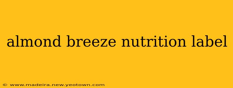 almond breeze nutrition label