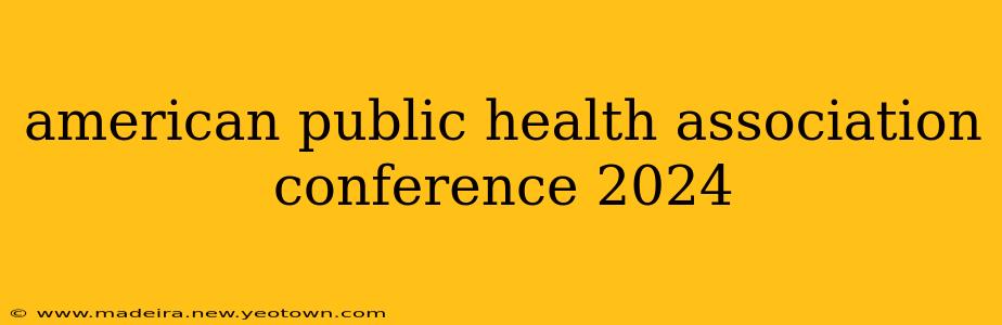 american public health association conference 2024