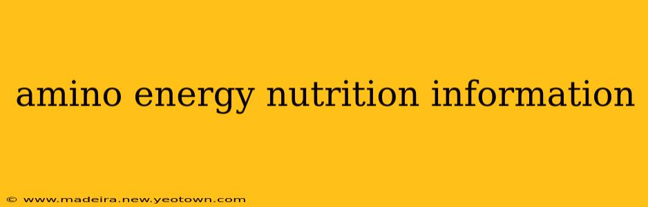 amino energy nutrition information