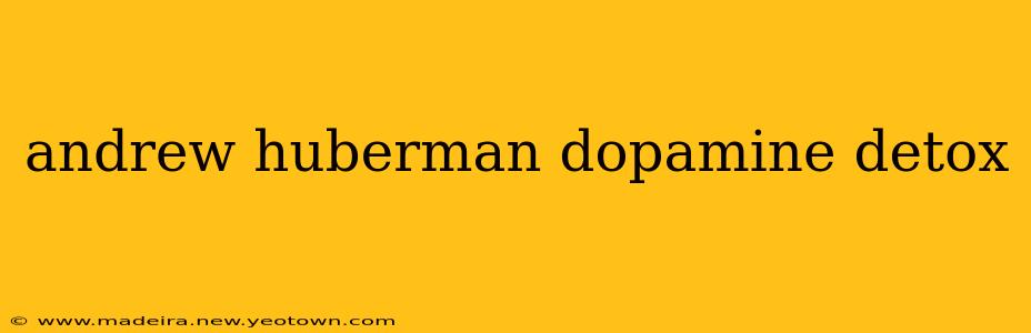 andrew huberman dopamine detox