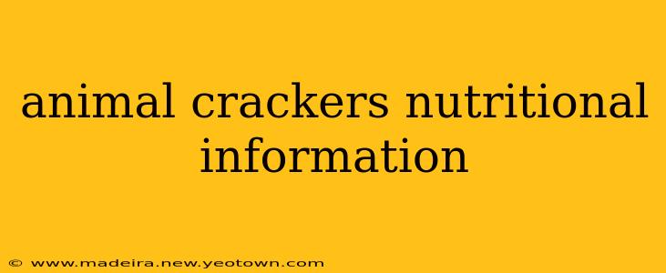 animal crackers nutritional information