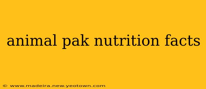 animal pak nutrition facts