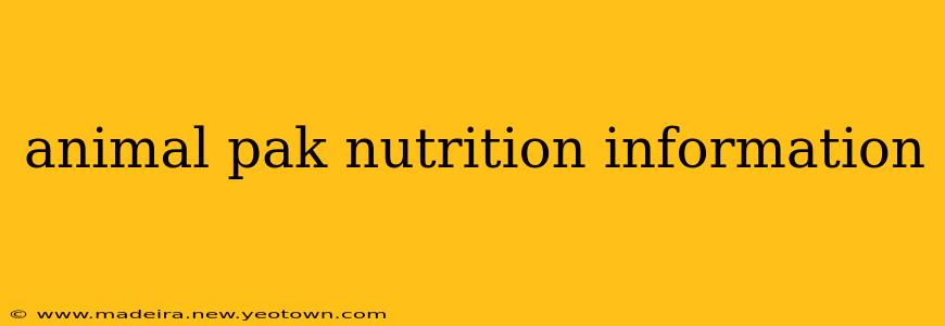 animal pak nutrition information