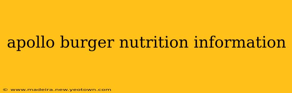 apollo burger nutrition information