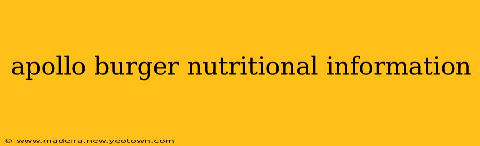 apollo burger nutritional information