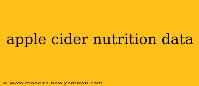 apple cider nutrition data