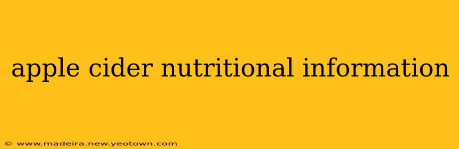 apple cider nutritional information