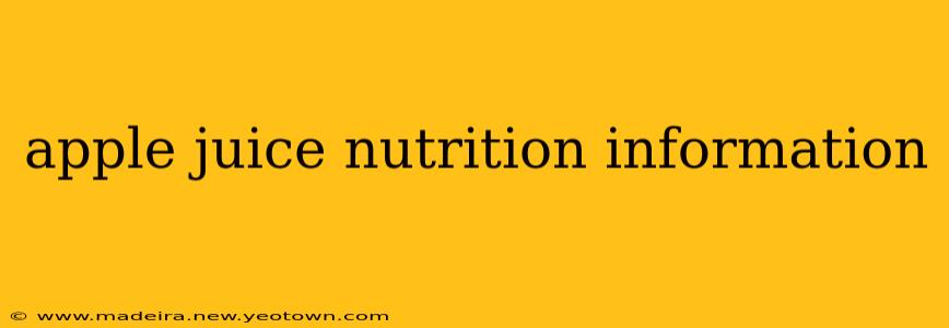 apple juice nutrition information