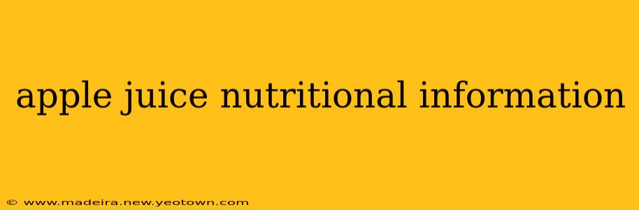 apple juice nutritional information