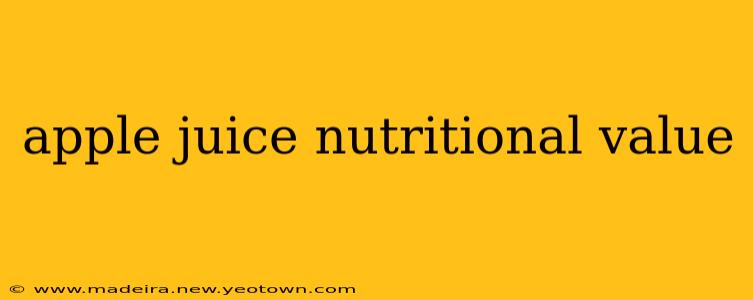 apple juice nutritional value