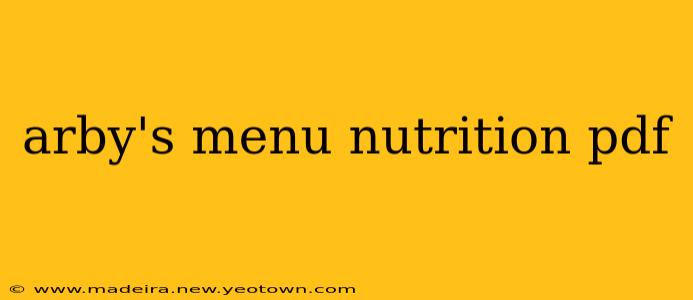 arby's menu nutrition pdf
