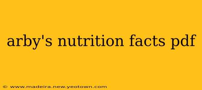 arby's nutrition facts pdf