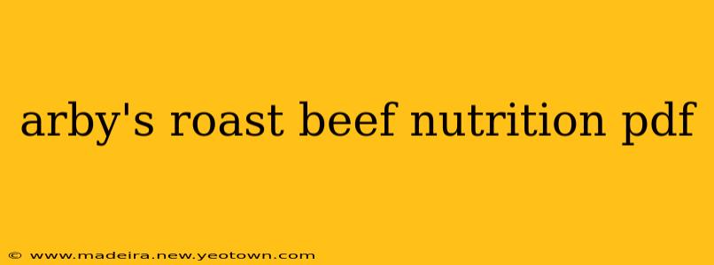 arby's roast beef nutrition pdf