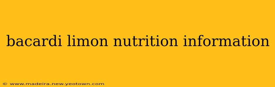 bacardi limon nutrition information