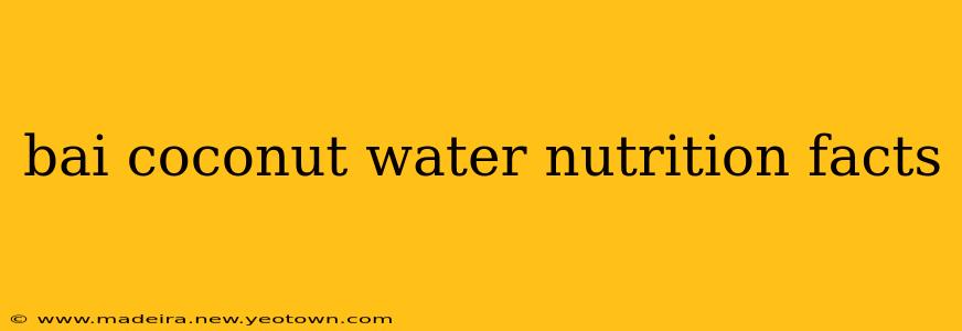 bai coconut water nutrition facts