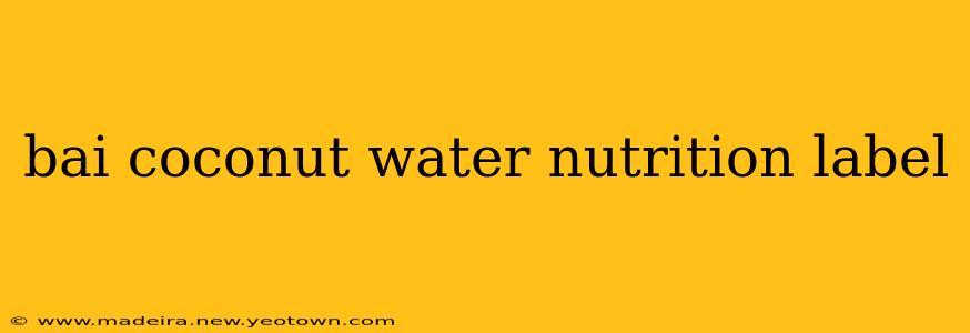 bai coconut water nutrition label