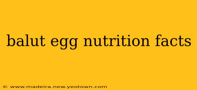 balut egg nutrition facts