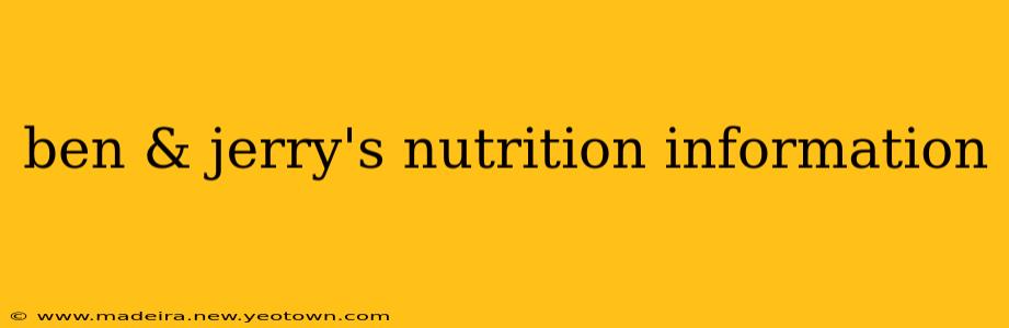 ben & jerry's nutrition information