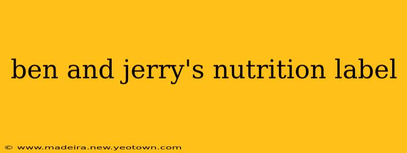 ben and jerry's nutrition label