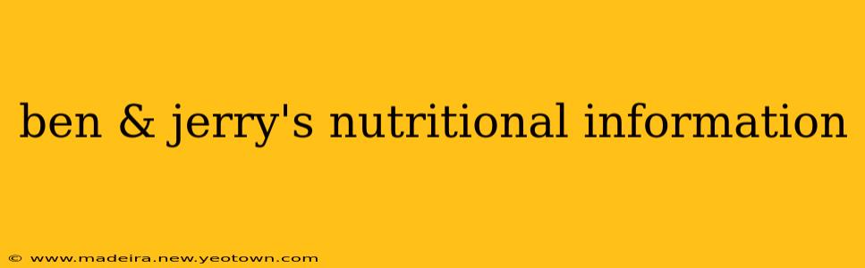 ben & jerry's nutritional information
