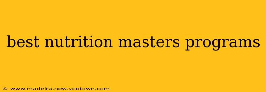 best nutrition masters programs