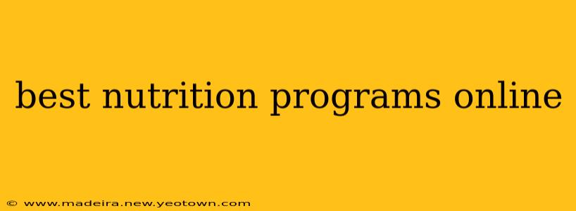 best nutrition programs online