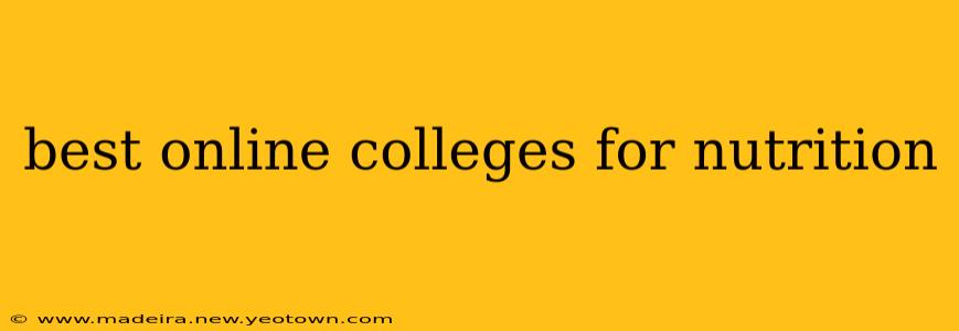 best online colleges for nutrition