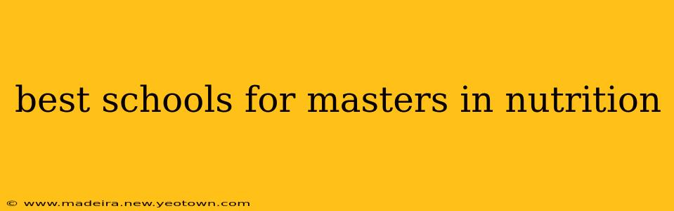 best schools for masters in nutrition
