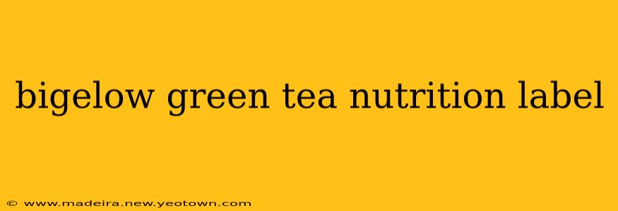 bigelow green tea nutrition label
