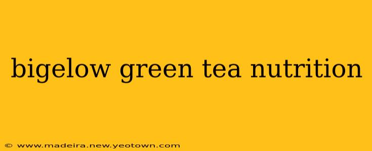 bigelow green tea nutrition