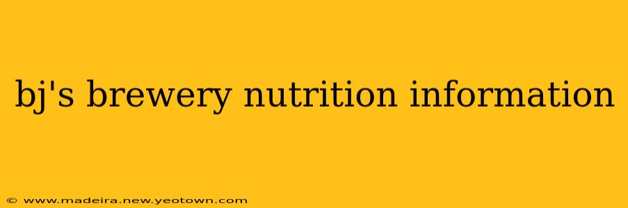 bj's brewery nutrition information