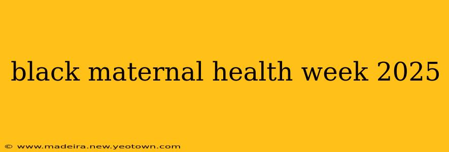 black maternal health week 2025