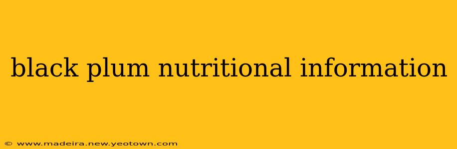 black plum nutritional information