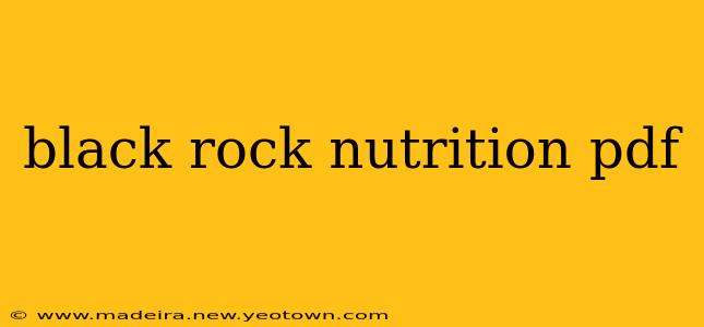 black rock nutrition pdf