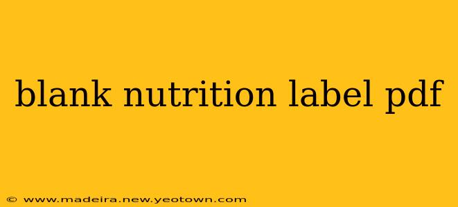 blank nutrition label pdf