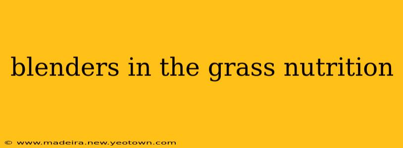 blenders in the grass nutrition