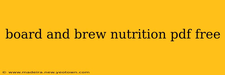 board and brew nutrition pdf free