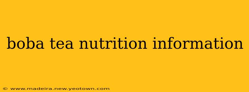 boba tea nutrition information