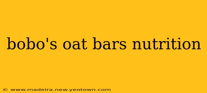 bobo's oat bars nutrition
