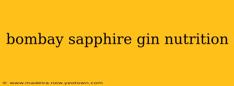 bombay sapphire gin nutrition