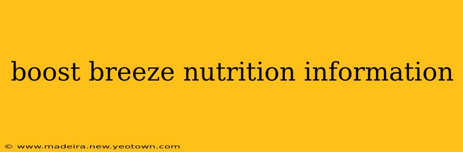 boost breeze nutrition information