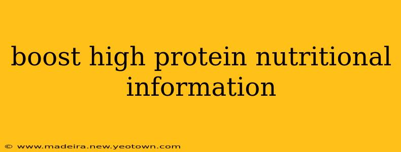 boost high protein nutritional information
