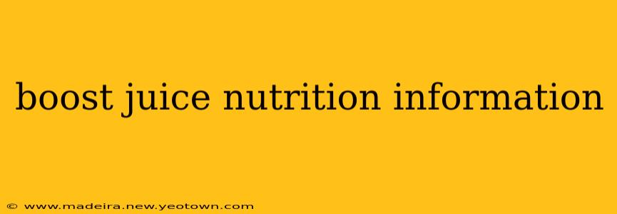 boost juice nutrition information