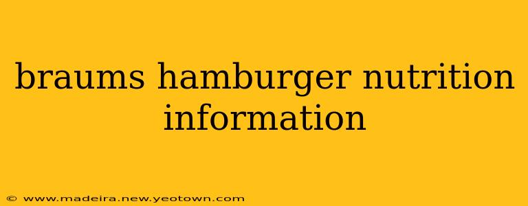 braums hamburger nutrition information