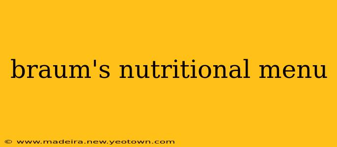 braum's nutritional menu