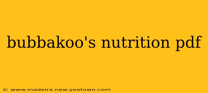 bubbakoo's nutrition pdf